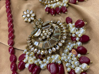 Kundan Long Earrings and Maala