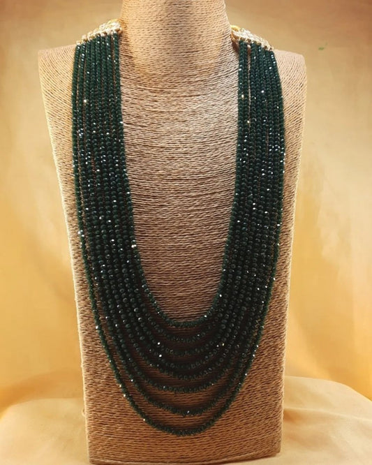 9 layers Long Stones Work Maala Necklace