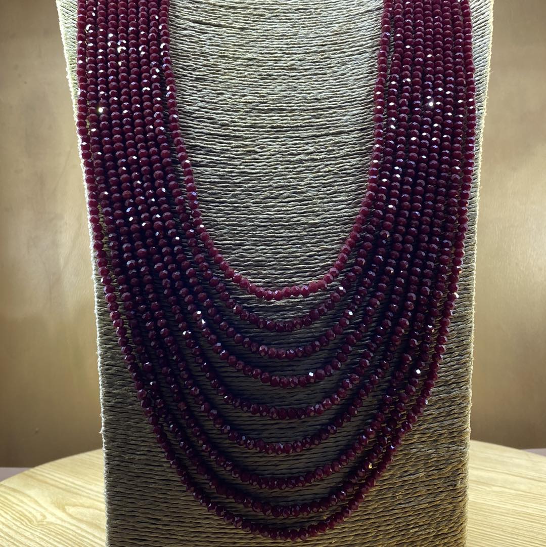 9 layers Long Stones Work Maala Necklace