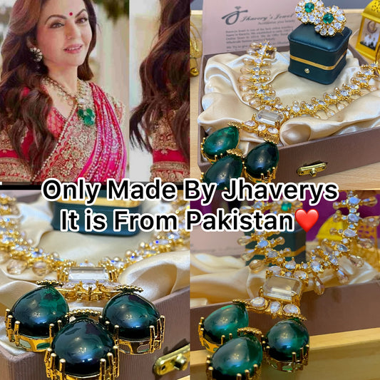 Nita Ambani Designer Wear Zircon Necklace Set