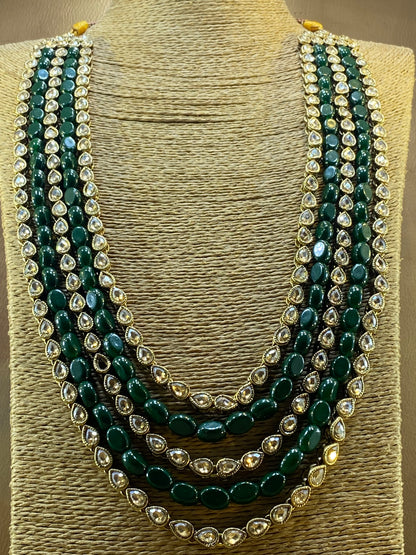 Kundan Stylish Wear Long 5 Layers Mala